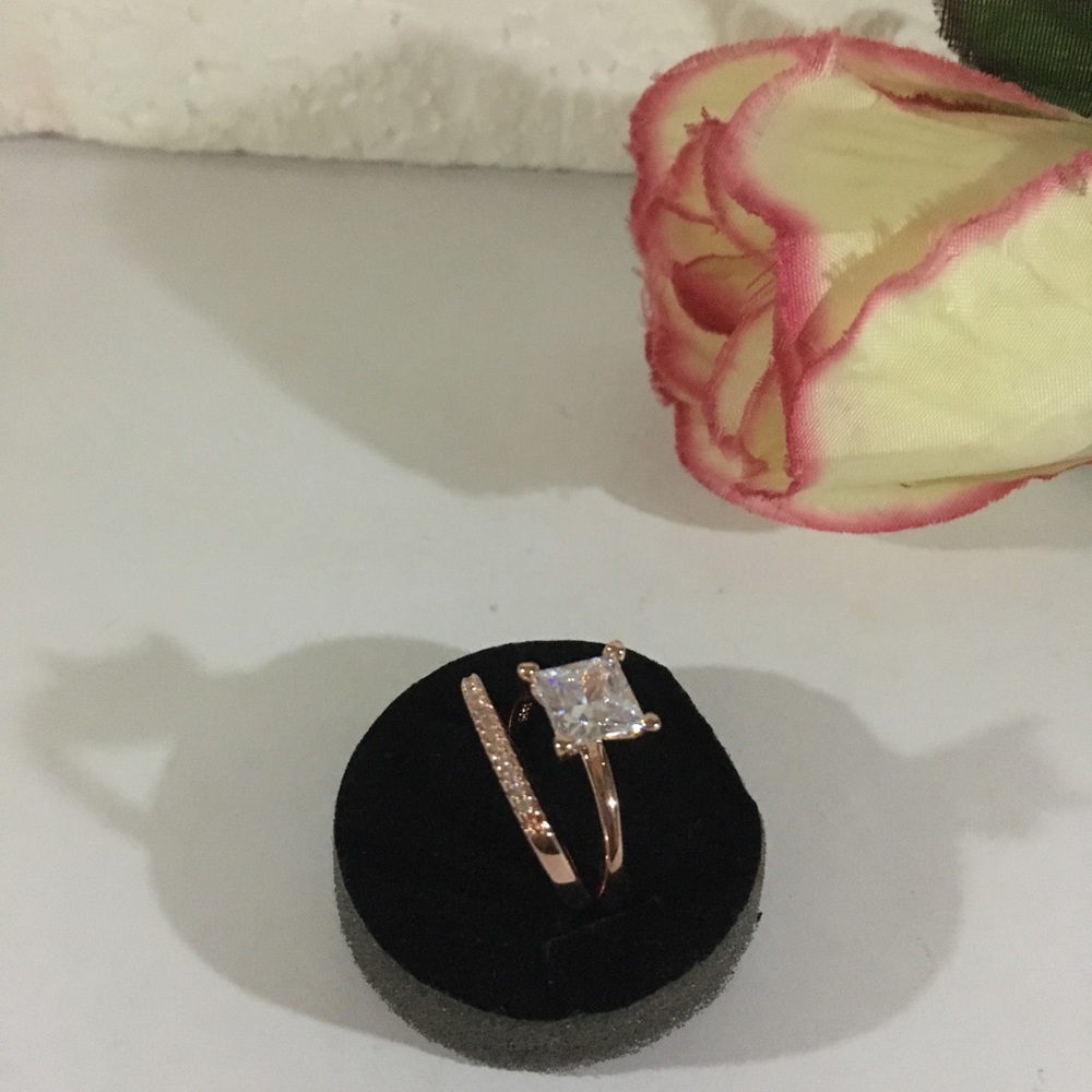 2 PC. ROSE GOLD FILLED RINGS SIZE 7 1/2 - Picture 2 of 4